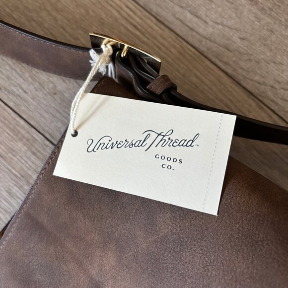 Universal Thread Slouchy Bucket Shoulder Bag Brown Faux Suede Boho Quiet Luxury - Picture 6 of 16